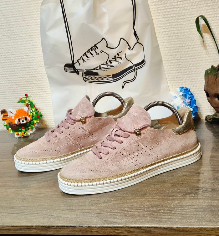 Baskets roses pour femmes F2490 HOGAN R260, en daim perforé _ Taille _ 39 - photo numéro 3
