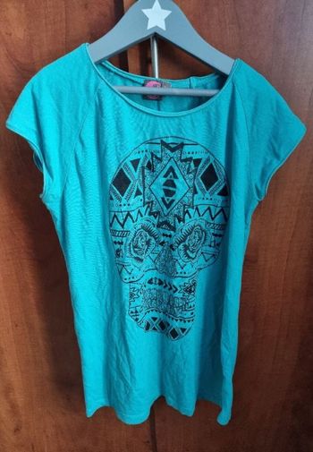 T-shirt bleu turquoise avec tête mexicaine