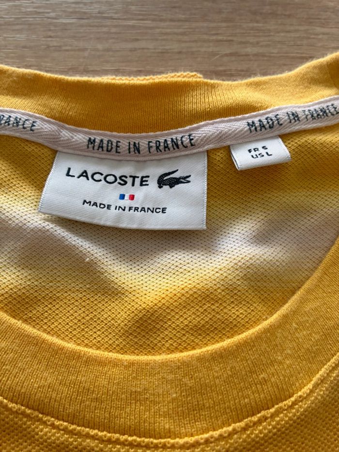 T-shirt Lacoste, rayé Jaune et crème, taille S, homme - photo numéro 2