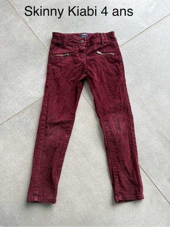 Pantalon skinny 4 ans Kiabi bordeaux