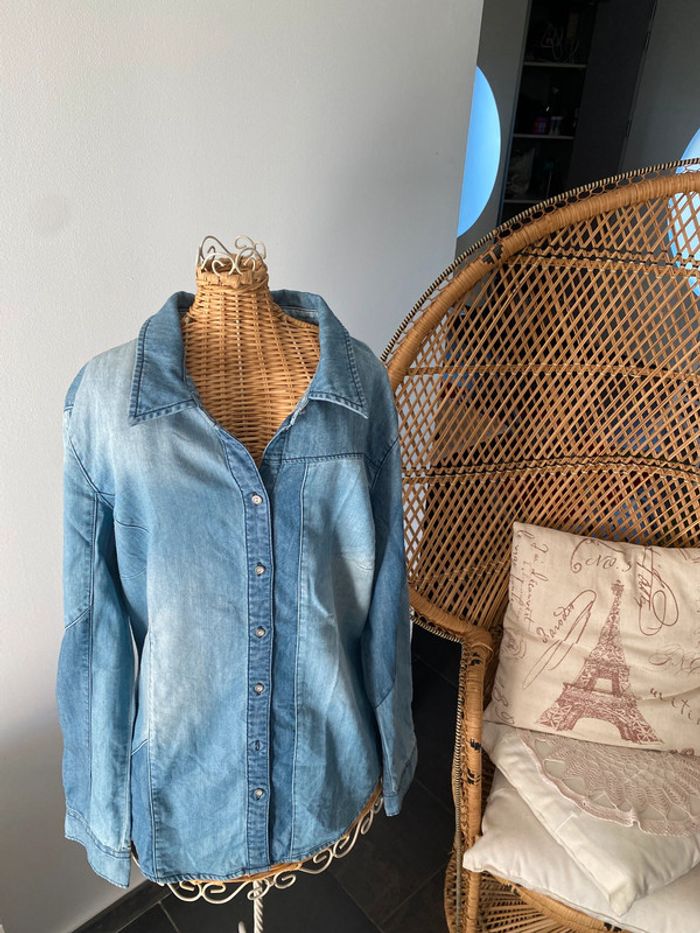 Chemise en jeans Esprit Denim bleue denim taille M - photo numéro 2