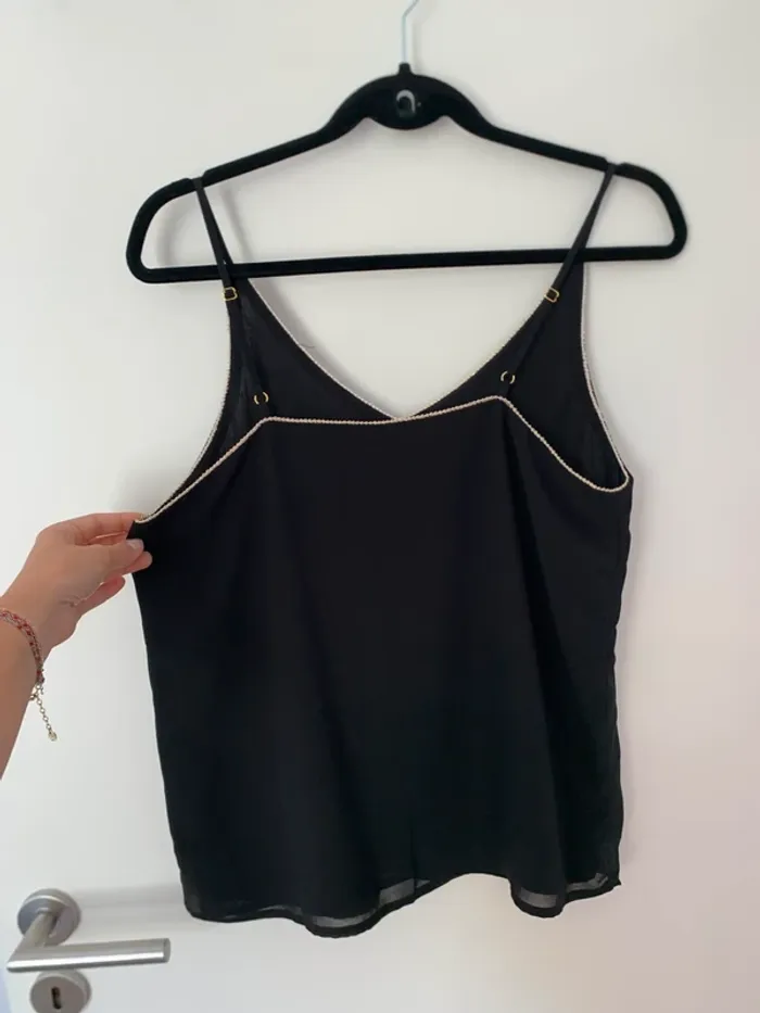 Top à bretelles fluide noir et doré Noémie & Co taille M - photo numéro 6