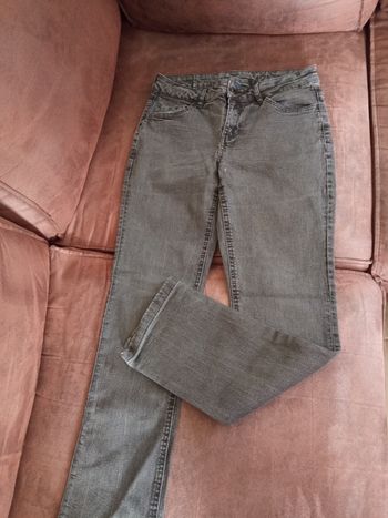 Jeans Noir légèrement aspect délavé T38 "Kiabi"