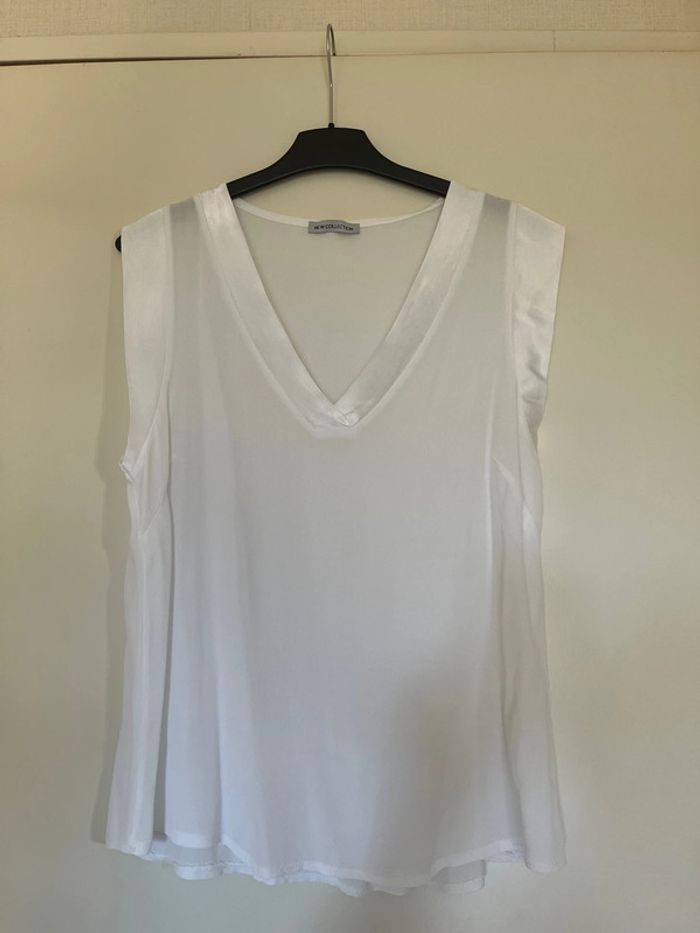 Top blanc détails satiné idéal cérémonies - photo numéro 2