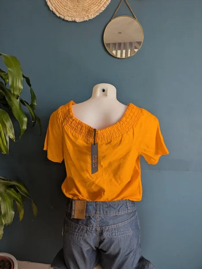 Haut neuf orange Caroll 38 - photo numéro 4