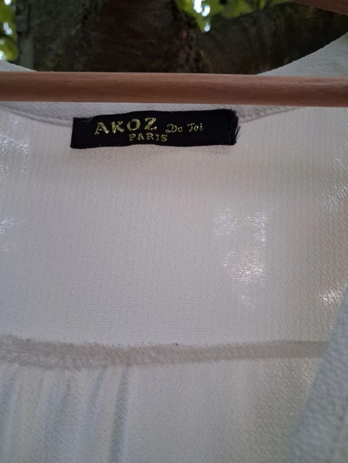 Blouse fluide sans manches crème taille M - photo numéro 5
