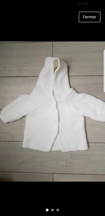 Gilet à capuche banc fille 12mois