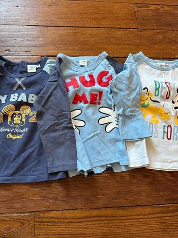 Lot Disney baby 3 t-shirt bleus 18 mois