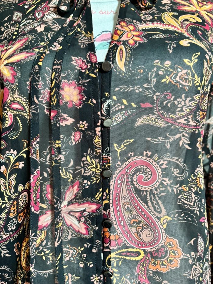 Blouse transparente bohème fleurs manches évasé Forever 21 - photo numéro 6