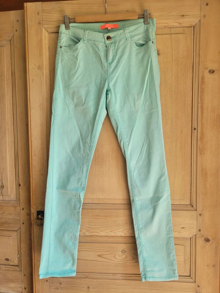 Pantalon turquoise taille 38