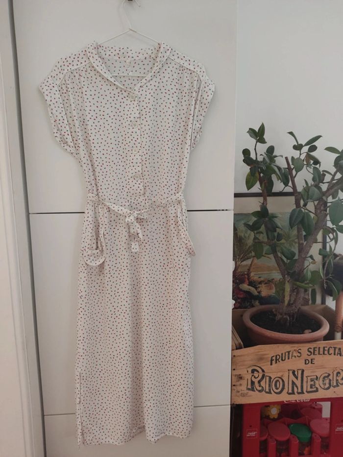 Robe vintage imprimée petit coeur rouge et bleu, taille 36/38 - photo numéro 8