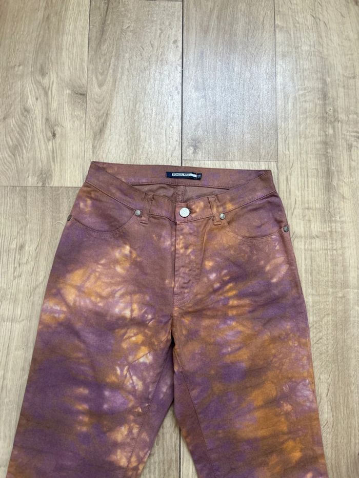 Jean School Rag pattes d’éléphant multicolore leg W28 - photo numéro 2