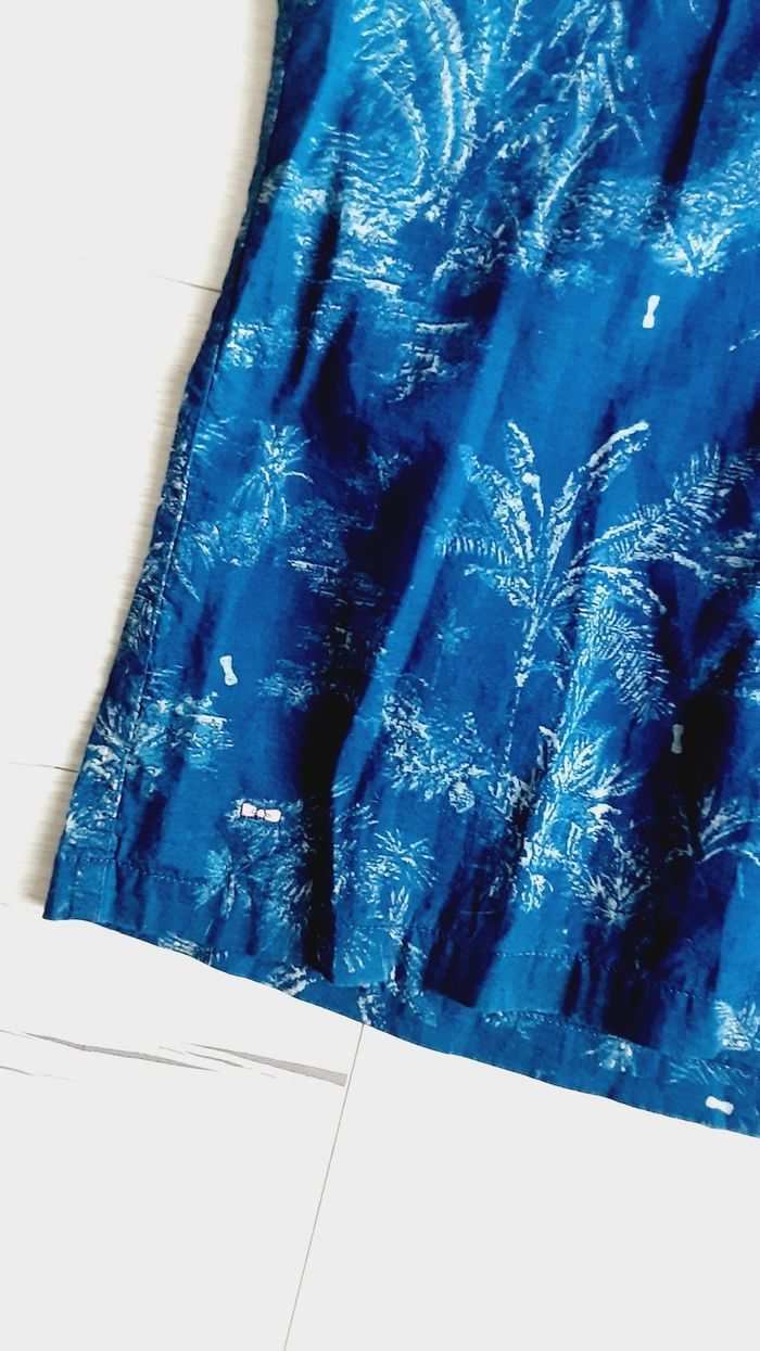 Vêtement homme chemise manches bleue motifs végétal taille XL - photo numéro 3