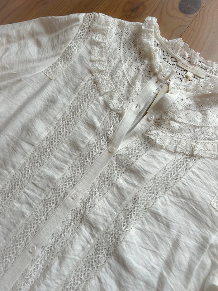 Blouse chemise blanche maje dentelle T3 - photo numéro 6