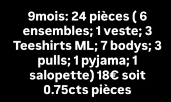 Lot 9 mois 24 pièces
