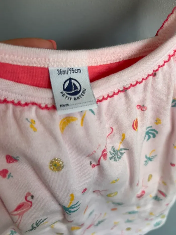 Ensemble robe body + chapeau Petit bateau fille 36 mois neuf - photo numéro 2