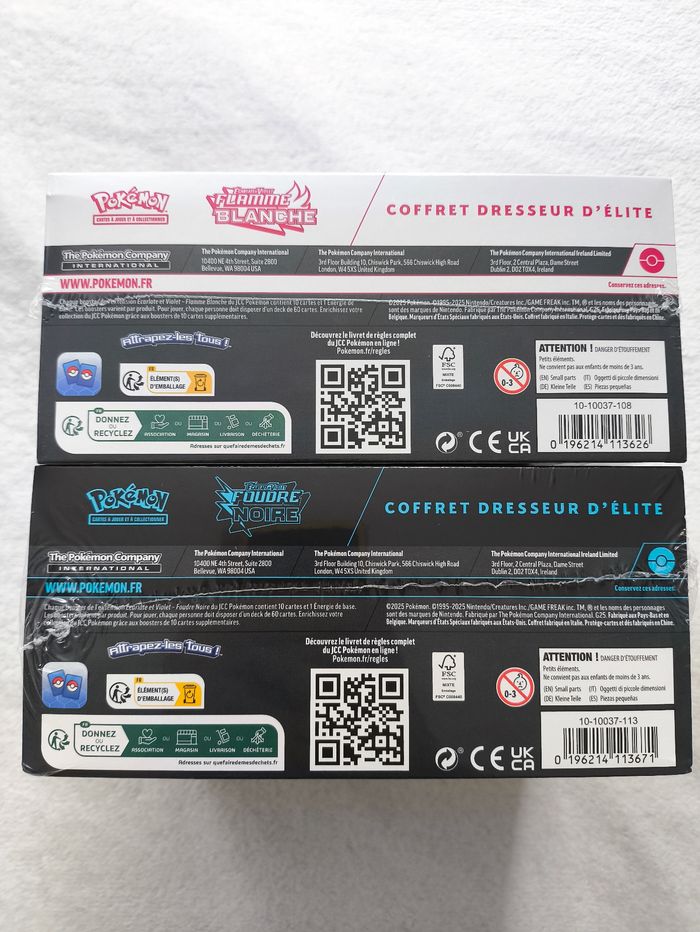 Lot 2x Coffrets Dresseur d'Élite Pokémon EV10.5 – Foudre Noire & Flamme Blanche - photo numéro 4
