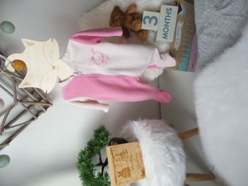 jolie pyjama chaud doux hiver polaire rose lapin Tex 3mois fille 