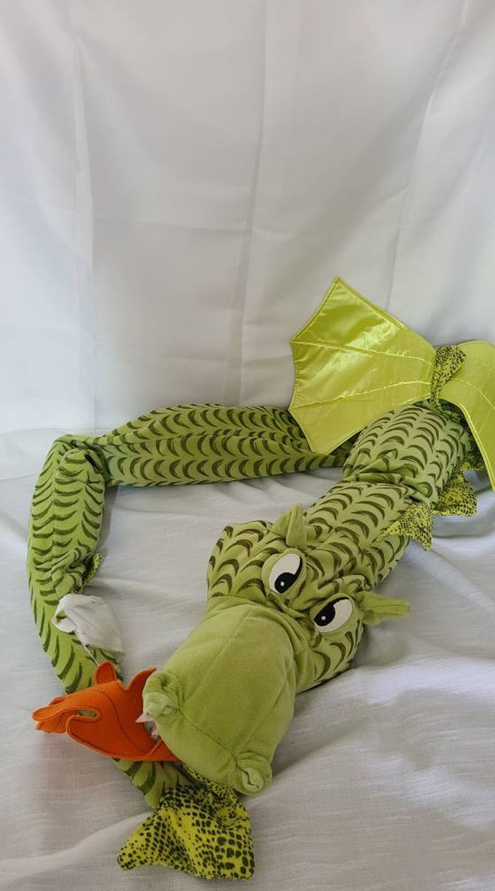 PELUCHE XXL IKEA GRAND DRAGON VERT MINNEN DRAKE 190 CM - photo numéro 3