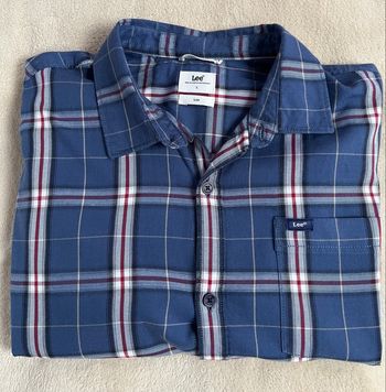 Chemise bleue à carreaux pour homme | Lee | Taille L 