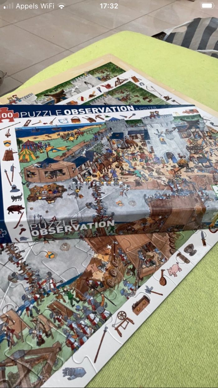 Puzzle, observation, château fort djeco