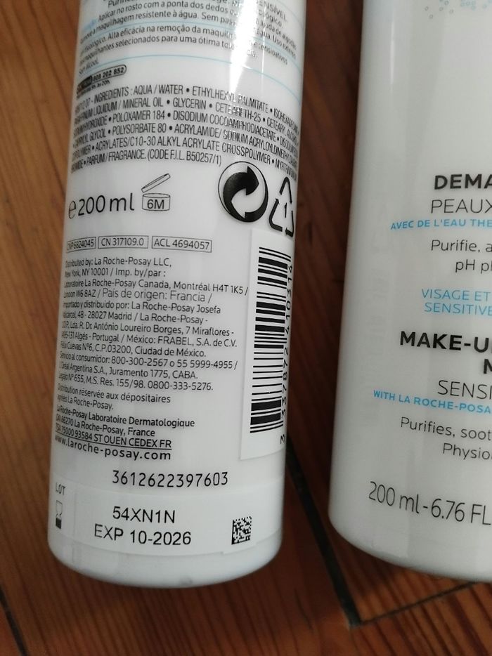 La roche posay lait démaquillant visage et yeux sensible  lot de 2 - photo numéro 2