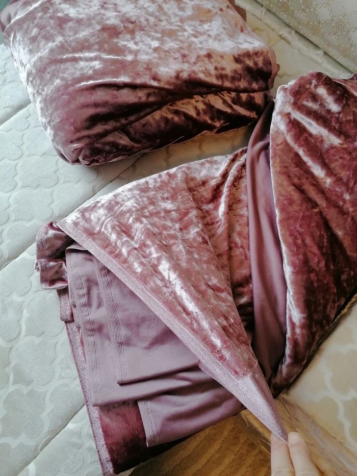 Tissu rose/violet velours - photo numéro 2