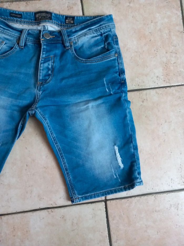 😷bermuda short coton jeans bleu TW30 Deeluxe &Co - photo numéro 4