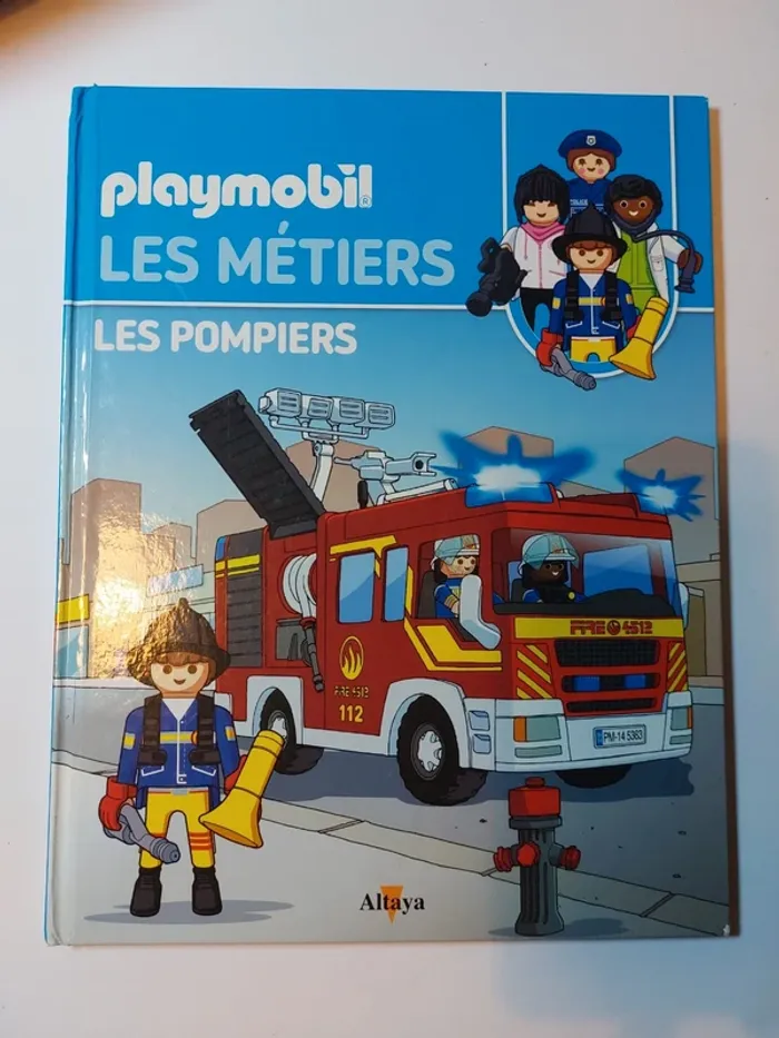 Livre enfant Playmobil Les métiers- Les pompiers