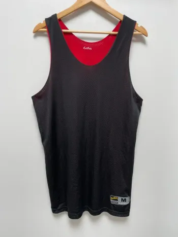 Reversible Mesh tank top jersey débardeur maillot sports red black Eastbay Adult Medium