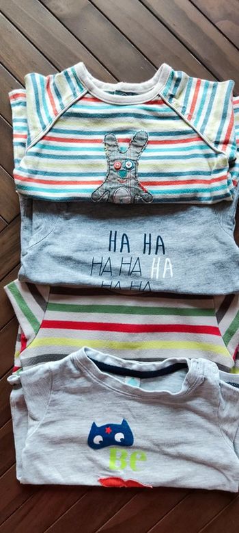 Lot t-shirts manches longues 12m