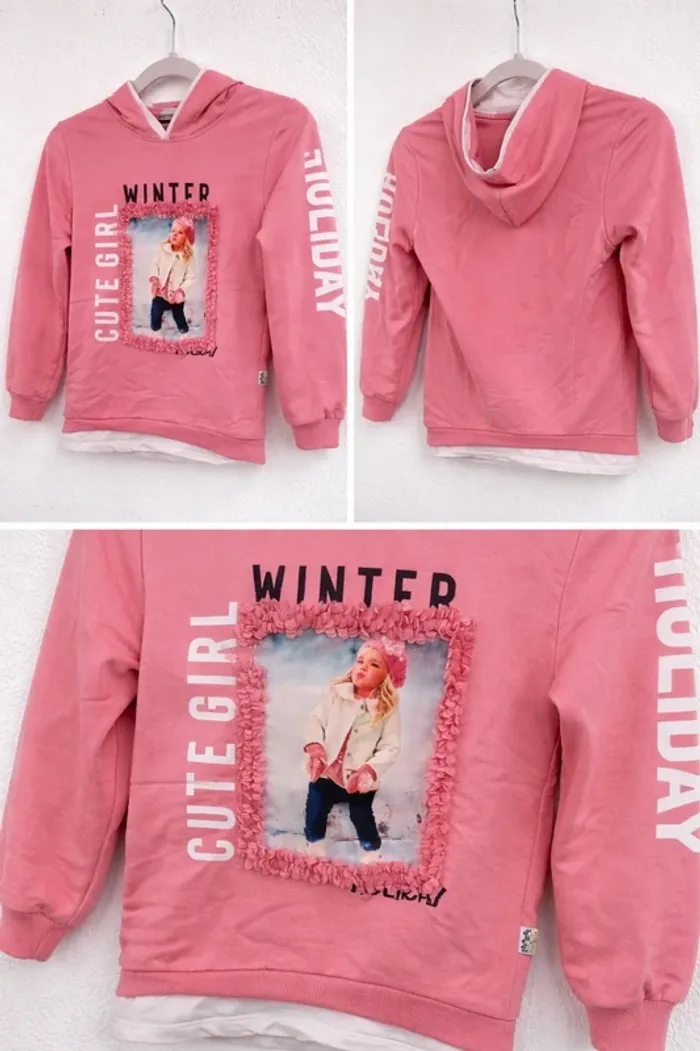 sweat à capuche pour fille taille 7 ans - photo numéro 3