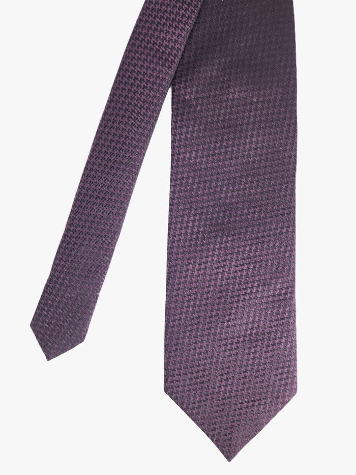 Cravate en Soie Saint Hilaire - Micro-Motif Violet Foncé