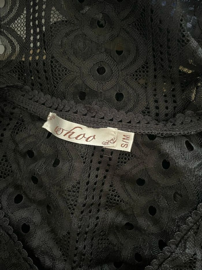 Body sans manches à volant noir en dentelle sexy whoo taille S/M - photo numéro 6