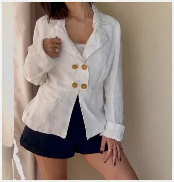 Veste de blazer One Step en lin blanche XL neuve