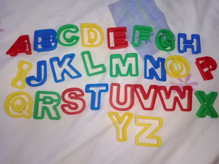 Forme alphabets, lettres x 26
Pâte à modeler