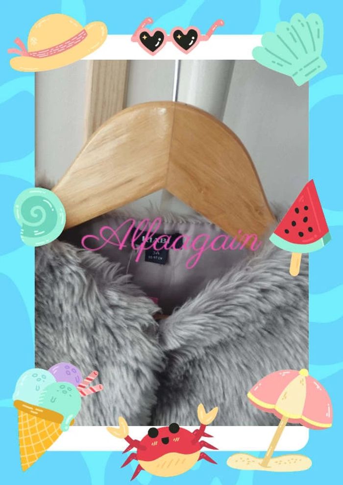 Gilet boléro fourré gris Kiabi 3ans - photo numéro 4