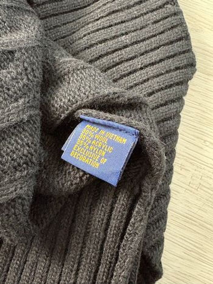 Torsadé Half zip demi zip Ralph Lauren col rond | Taille M hommes | Noir avec logo rouge - photo numéro 7