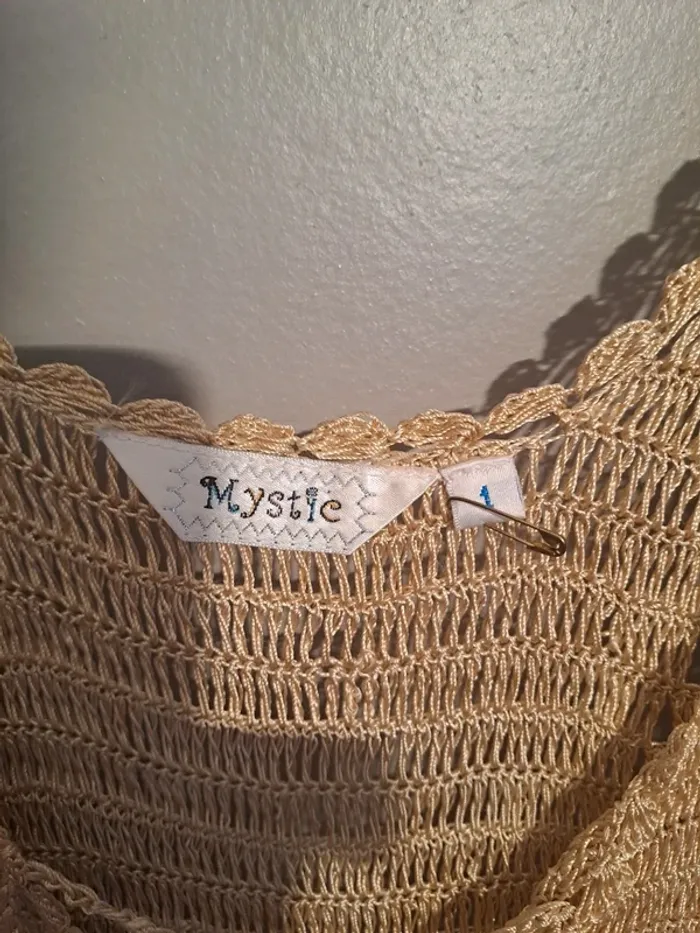 Débardeur femme moutarde en crochet - Marque Mystic - Taille 38 - État neuf. - photo numéro 4