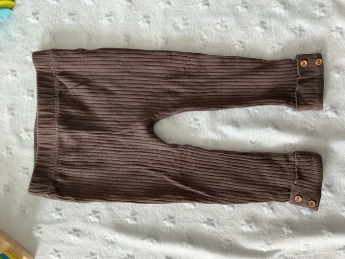 legging côtelé gris taille élastique 24 mois kiabi - photo numéro 4