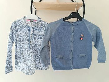 3 ans ensemble tape a l'oeil blouse et gilet