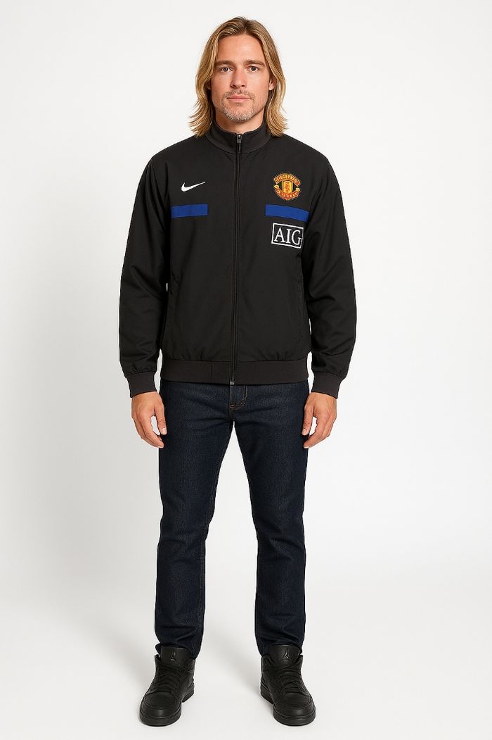 Nike Veste Survêtement TXL/188CM-FAN du Club Manchester United AIG- Noire - Vintage 2007/2009 - photo numéro 2