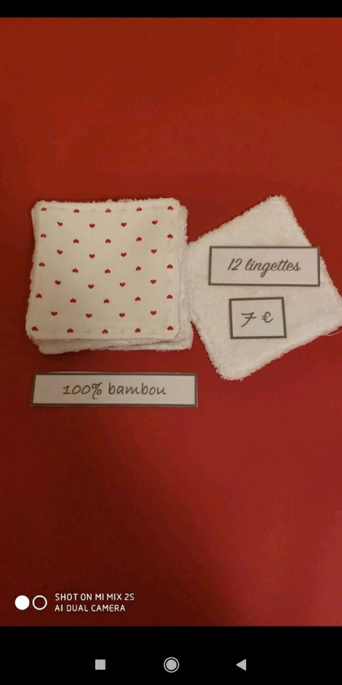 12 lingettes lavables neuf