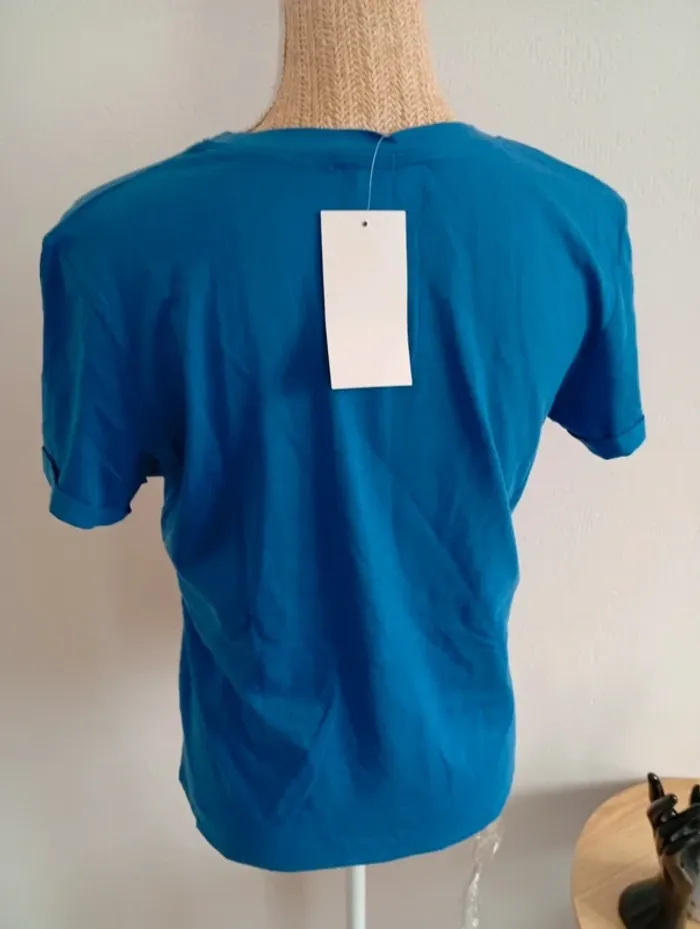 Tee shirt bleu manches courtes m été Los Angeles usa - photo numéro 3