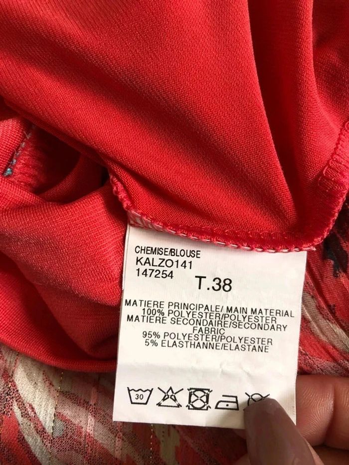 Blouse imprimée à manches courtes Jacqueline Riu taille 38 jamais portée - photo numéro 15