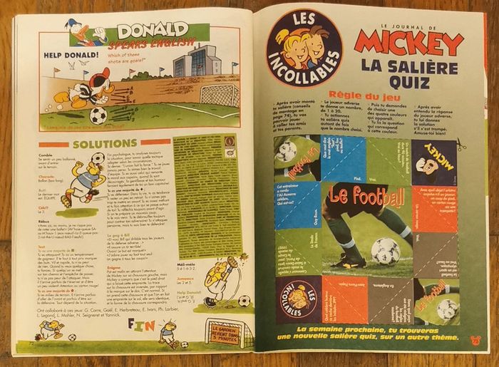 Ancien journal de mickey avec poster euro 2000- Zidane N°2503 vintage - photo numéro 10