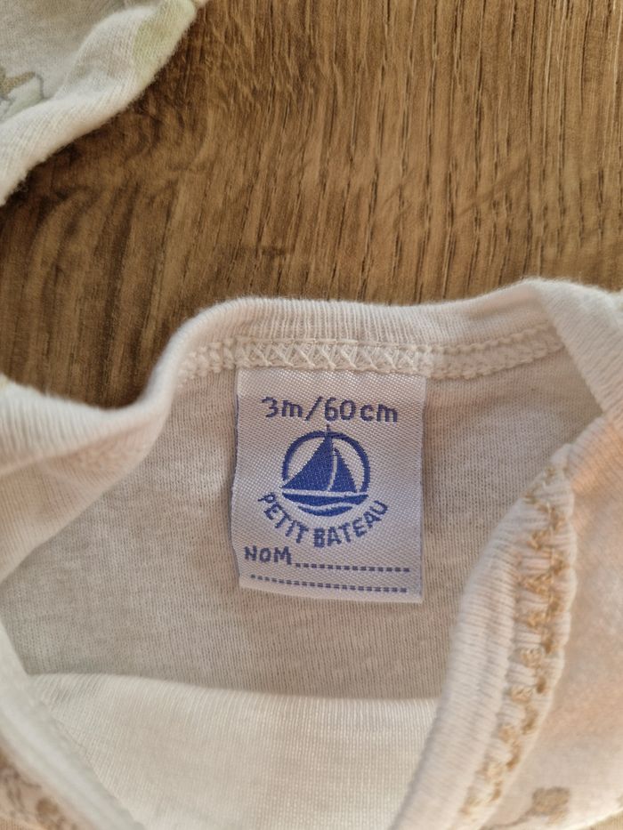 Body manches longues Blanc - 3 mois - Petit Bateau - photo numéro 3