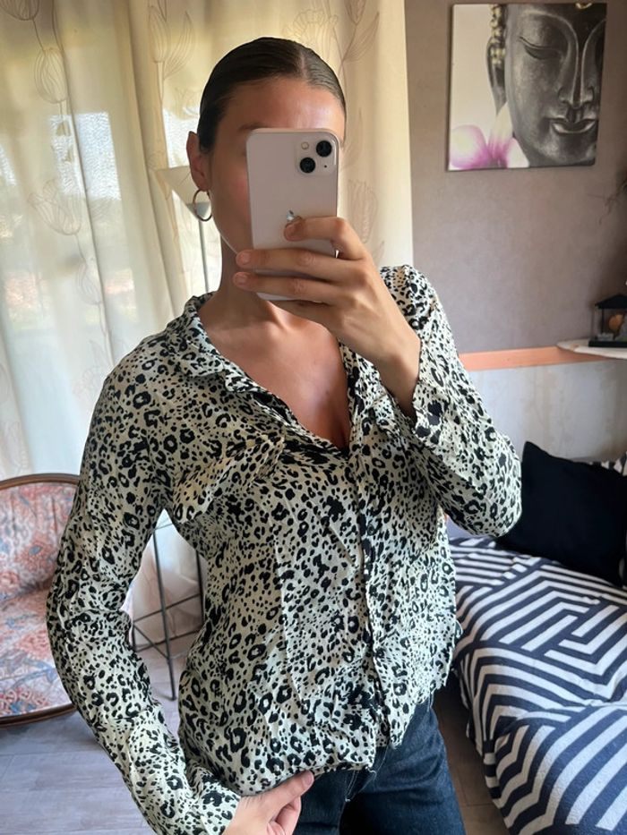 Blouse chemisier léopard vintage y2k 2000yer country western - photo numéro 3