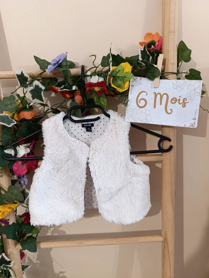Gilet fourrure sans manche blanc