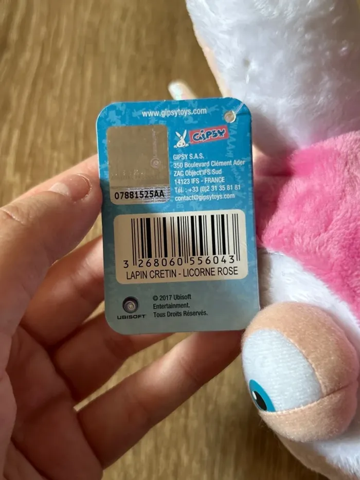 Peluche officielle Lapins Cretins / déguisement licorne / neuf avec étiquette / Ubisoft - photo numéro 4